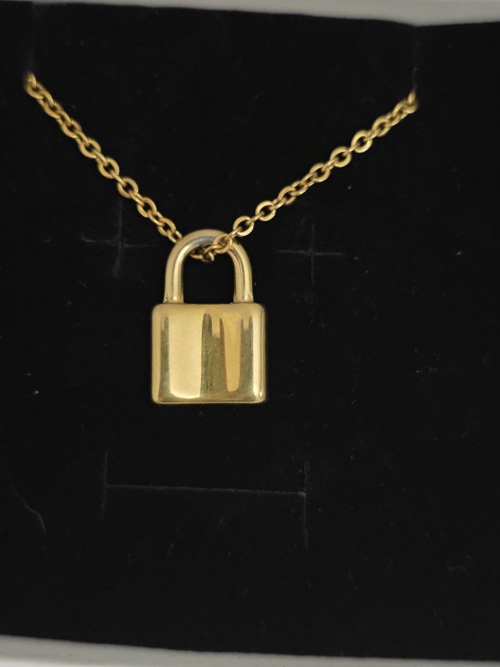 Minimalist Gold Padlock Necklace for Women